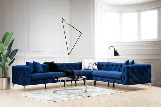 Minkštas kampas Como Left-Navy Blue Tamsiai mėlyna