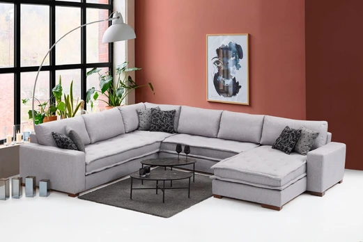 Minkštas kampas Lena Corner-Light Grey Šviesiai pilka
