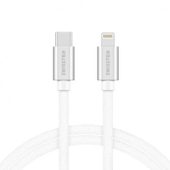 Laidas Swissten, Apple Lightning/USB-C, 2 m, balta