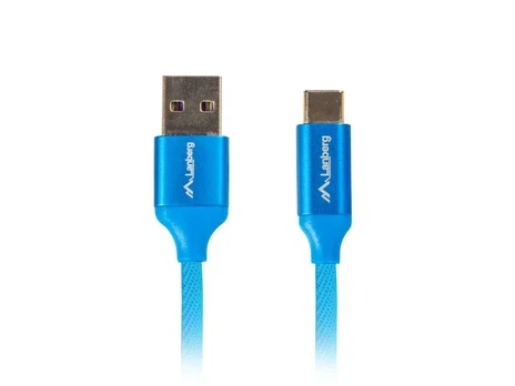 Laidas Lanberg, USB Type C/USB 2.0 Type A, 1.8 m, mėlyna
