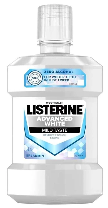 Burnos skalavimo skystis Listerine Advanced White Mild Taste, 1000 ml