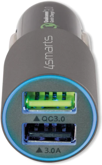Įkroviklis 4smarts Rapid, 2 x USB, juoda/pilka, 30 W