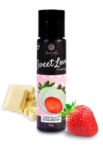 Lubrikantas SECRETPLAY braškės ir baltasis šokoladas 60 ml