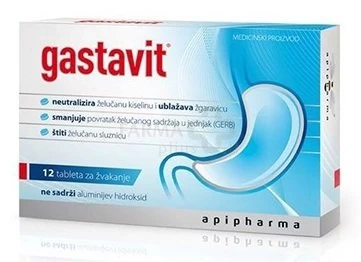 GASTAVIT kramtomosios tabletės skrandžio rūgštingumo sumažinimui N24