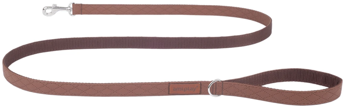 Pavadėlis Amiplay Cambridge, rudas, 1.4m x 2.5cm
