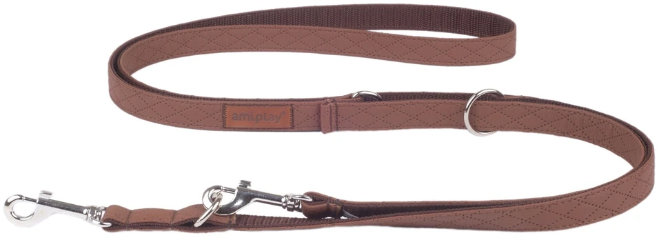 Pavadėlis Amiplay Cambridge, rudas, 1-2m x 2cm