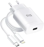 Įkroviklis BlueStar TFK-TC-1099C, USB Type C/Apple Lightning, balta, 18 W kaina