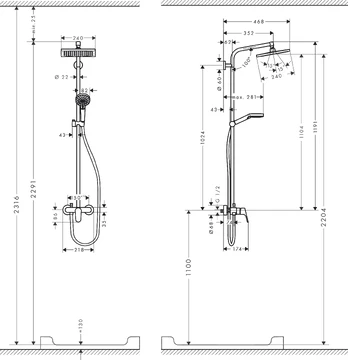 Dušo komplektas Hansgrohe Crometta E 27284000