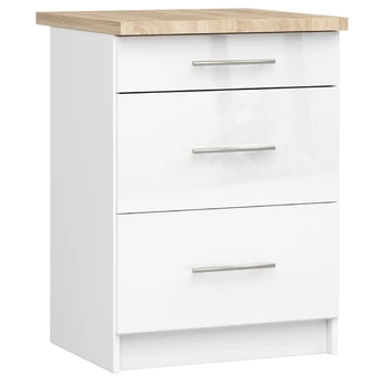 Virtuvės spintelė OLIWIA S 60 cm, balta/pilka