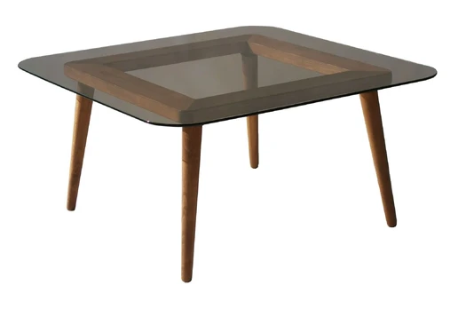 Kavos staliukas Kalune Design Smart, bronzos, 80 cm x 80 cm x 40 cm