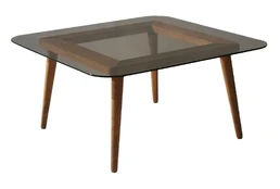 Kavos staliukas Kalune Design Smart, bronzos, 80 cm x 80 cm x 40 cm kaina