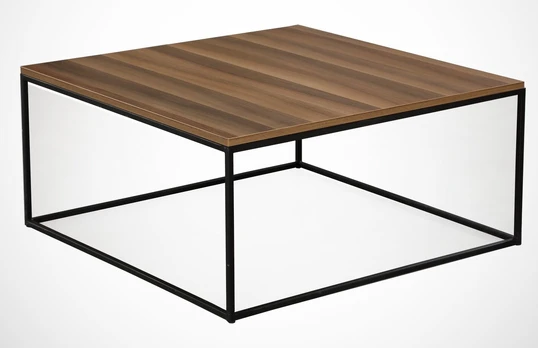 Kavos staliukas Kalune Design Poly, riešuto, 75 cm x 75 cm x 43 cm