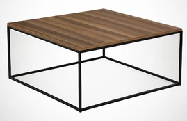 Kavos staliukas Kalune Design Poly, riešuto, 75 cm x 75 cm x 43 cm kaina