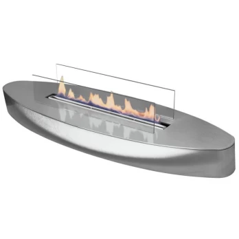 Bio židinys Ebios-fire Elipse Base, chromas, 34 m², 3,4 kW