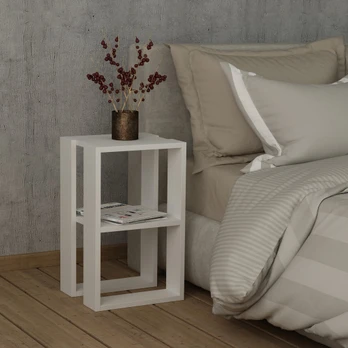 Naktinis staliukas Lonie-White Balta