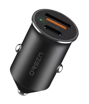 Įkroviklis Orsen C8, USB/USB-C, juoda, 45 W