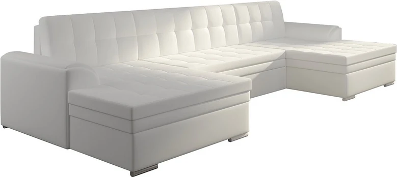 Kampinė sofa Vento Soft 17, balta, 165 x 355 cm x 80 cm