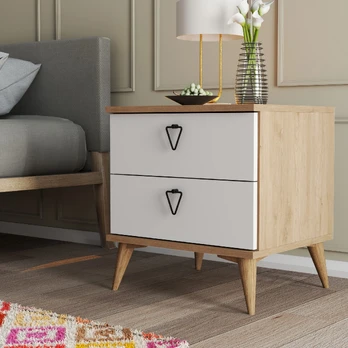 Naktinis staliukas Versa-Ce 3636 Ąžuolas Balta