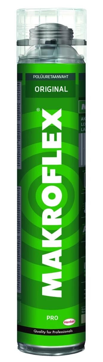 Vienkomponentės PU montavimo putos MAKROFLEX PRO, 750 ml