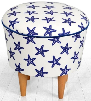 Pufas Cunda v3-Blue, White Mėlyna Balta