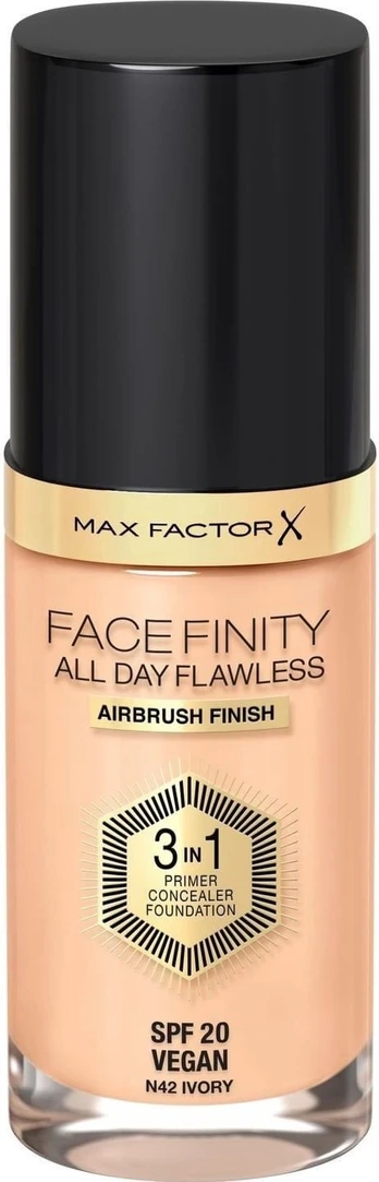 Max Factor Facefinity All Day Flawless 3in1 skystas makiažo pagrindas N42 Ivory 30ml