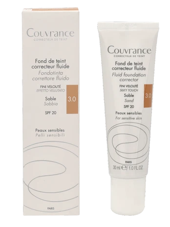 Avène - Liquid Cover Makeup Couvrance SPF 20 (Fluid Foundation Corrector) 30 ml - 30 Sand