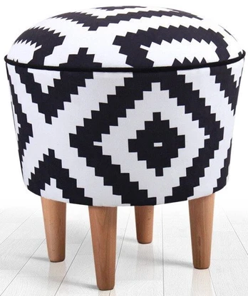 Pufas Luiz-Black, White Juodas Balta