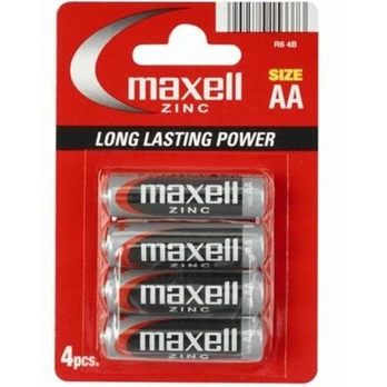 MAXELL BATTERY MANGANE AA R6 * 4 VIENETAI
