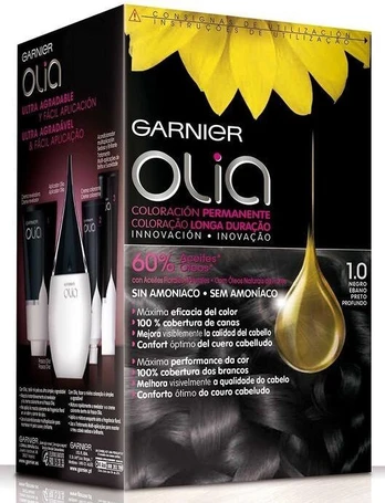 Plaukų dažai Garnier Olia Midnight, Black Ebony, 1.0, 0.06 l