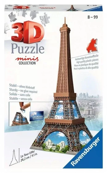 RAVENSBURGER 3D mini dėlionė Eifelio bokštas, 54d, 12536