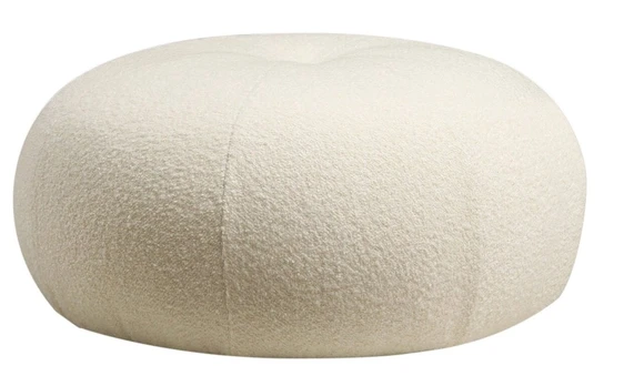 Pufas Tina-Bouclet White Bouclet balta