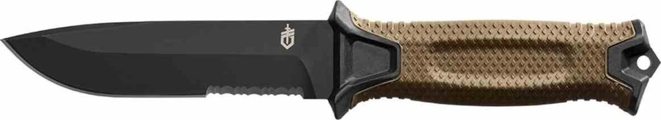 Išgyvenimo peilis GERBER Strongarm Fixed Serrated Coyote