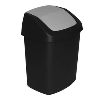 Šiukšliadėžė Curver Swing Top, sidabro/juoda, 10 l