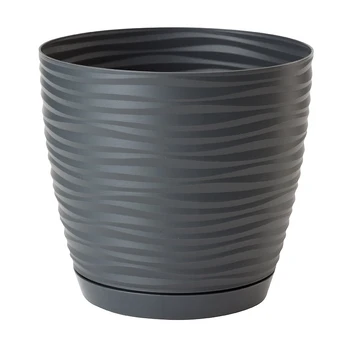 Vazonas 3000 014, plastikinis, Ø 10.7 cm, pilkas