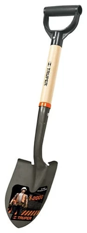 Kastuvas, "D"formos rankena, medinis kotas. Darbinis plotis 15cm Truper®