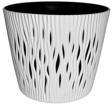 Vazonas Prosperplast Sandy Round, plastikinis, Ø 13 cm, baltas