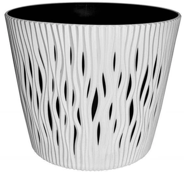 Vazonas Prosperplast Sandy Round, plastikinis, Ø 19 cm, baltas