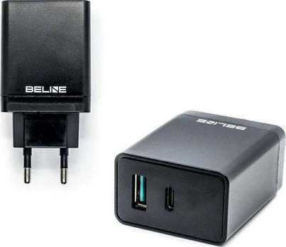 Įkroviklis Beline, USB-C/USB-A, juoda, 18 W