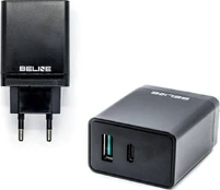 Įkroviklis Beline, USB-C/USB-A, juoda, 18 W kaina