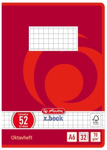 Sąsiuvinis Herlitz X.Book, langeliais, A6, 32 lapų