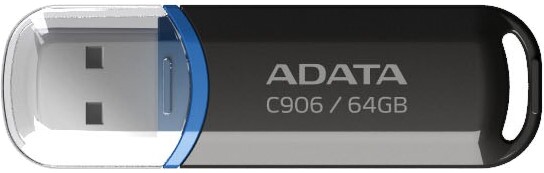USB atmintinė A-Data C906, juoda/žydra, 64 GB