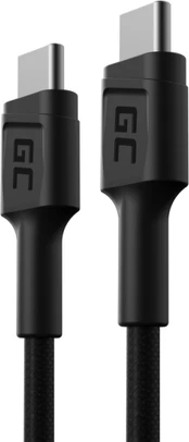Kabelis Green Cell USB-C - USB-C USB-C, USB-C, 0.3 m, juoda