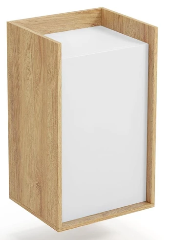 Spintelė Mobius 1D, balta/ąžuolo, 50 cm x 41 cm x 83 cm