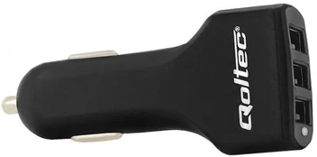 Įkroviklis Qoltec, 3 x USB, juoda, 24 W