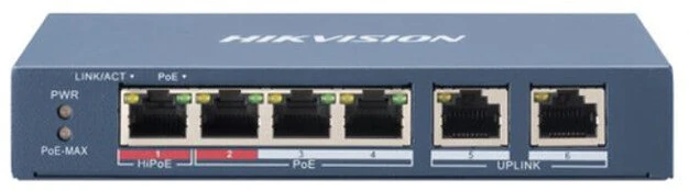 Šakotuvas SWITCH POE DS-3E0106HP-E 4 PRIEVADŲ Hikvision