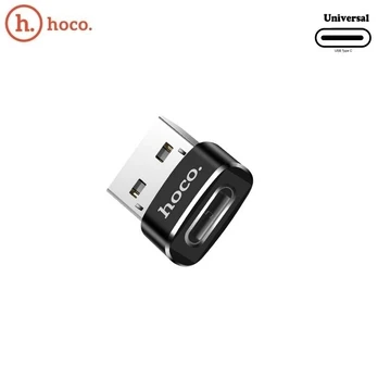 Adapteris Hoco USB - USB-C USB male, USB-C female, juoda