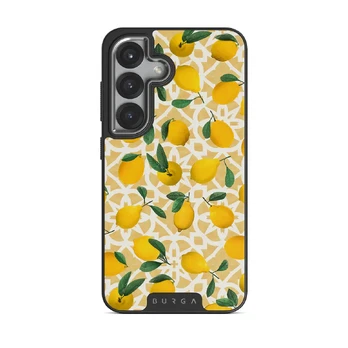 Lemon Juice - Samsung Galaxy S25 Case, Elite Dark (Magnetic) / Silver