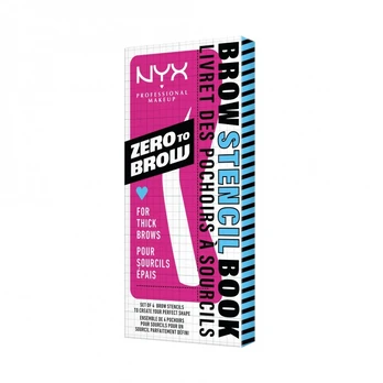 NYX PROFESSIONAL MAKEUP ZERO TO BROW antakių šablonai (4 vnt.) (Thick)