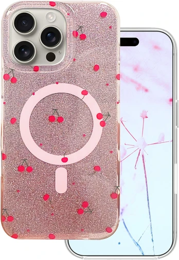 Dėklas Telforceone Cherry Mag case for iPhone 16 Pro Max 6,9' glitter