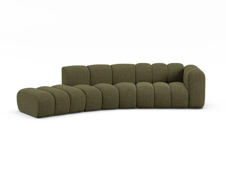 Right Modular Sofa, "Lupine", 5 Seats, 335x166x70, Green